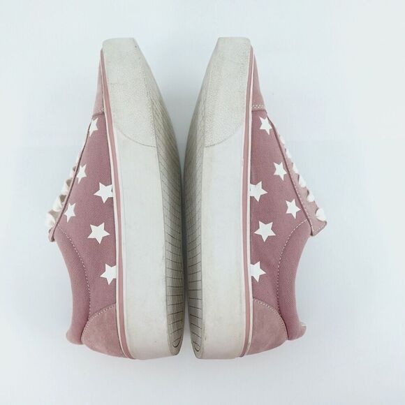 Steve Madden Leather Sneakers Womens 10 Pink Stars Platform 90s Retro - Picture 11 of 14